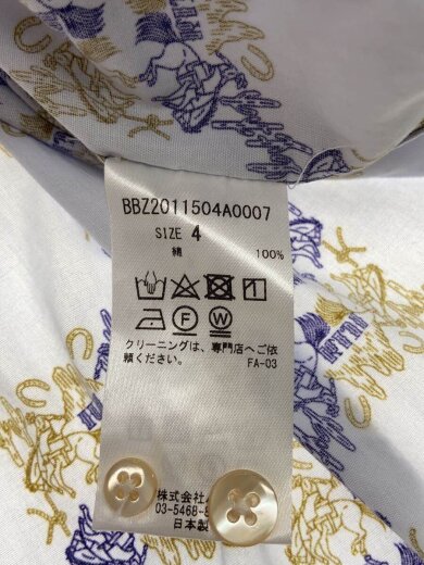商品画像：半袖シャツ/4/コットン/WHT/総柄/bbz2011504a0007// 4