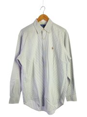 YARMOUTH/ボタンダウンシャツ/長袖シャツ/34/コットン/BLU/ストライプ