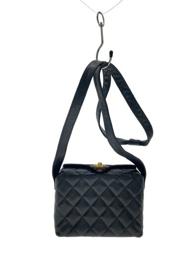 商品画像：ターンロック・ショルダーバッグ マトラッセ キャビアスキン/レザー/BLK 1