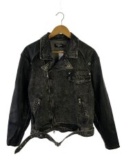 ダブルライダースジャケット/M/デニム/BLK