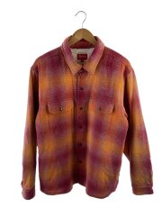 22AW/Shearling Lined Flannel Shirt/L/コットン/PNK/オンブレCK