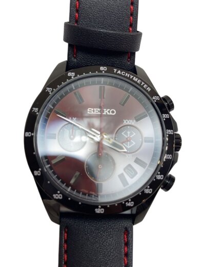 商品画像：×ベルセルク/300本限定/クォーツ腕時計/アナログ/レザー/BRD/BLK/8T63-01S0 1