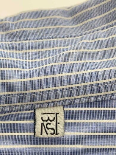 画像：BASERANGE長袖シャツ/L/オーガニックコットン/BLU/ストライプ3