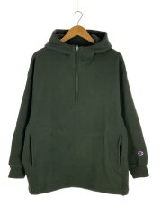 25AW/REVERSE WEAVE11.5OZフードハーフジップドロストプルオーバー/M/GRN
