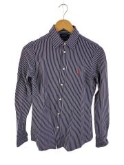 knit dress shirt/S/--/NVY/ストライプ