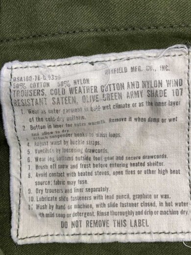 商品画像：70s/M-65/WINFIELD MFG/カーゴパンツ/L-R/コットン/KHK// 4