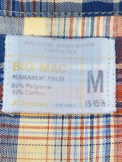 商品画像：70s/長袖シャツ/M/ポリエステル/BEG/チェック 3