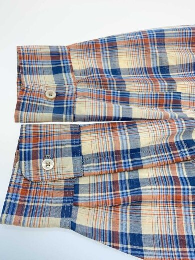 商品画像：70s/長袖シャツ/M/ポリエステル/BEG/チェック 4