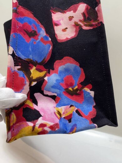 商品画像：トートバッグ/キャンバス/BLK/花柄 2