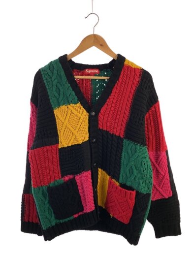 商品画像：23AW/Patchwork Cable Knit Cardigan/M/コットン/マルチカラー/無地 1