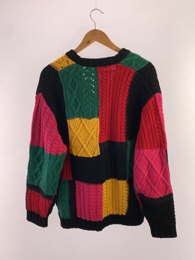 商品画像：23AW/Patchwork Cable Knit Cardigan/M/コットン/マルチカラー/無地 2