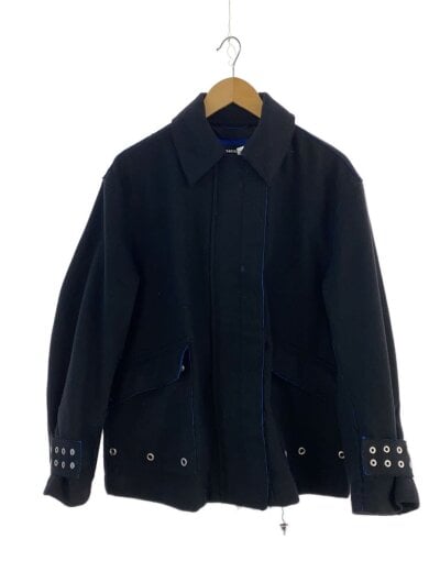 商品画像：メルトンジップブルゾン/S/ウール/BLK 1