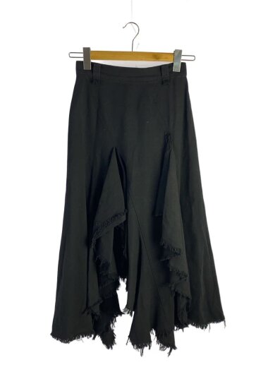 商品画像：24AW/ダメージラッフルスカート/S/コットン/BLK/24A1-PSK002 1