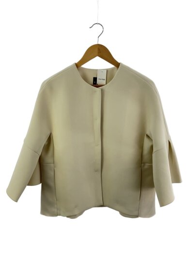 商品画像：ダブルクロス異素材ペプラムブルゾン/38/ポリエステル/IVO 1