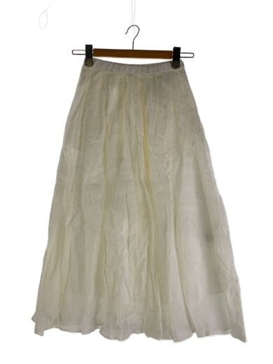 商品画像：25SS/ラミータックギャザースカート/34/WHT/無地/25-060-900-5080-2-0 1