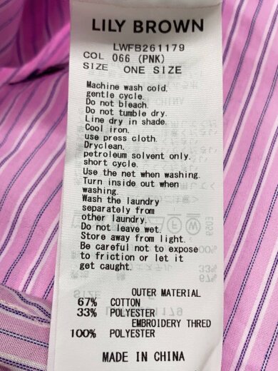 商品画像：26SS/チャイナスリーピングシャツ/one/コットン/PNK/ストライプ/LWFB261179 4