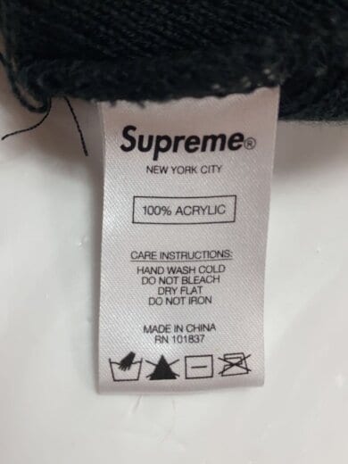 商品画像：19FW/Metal Plate Beanie/ニットキャップ/アクリル/BLK/使用感有 4