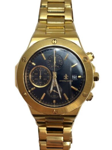 商品画像：クォーツ腕時計/アナログ/ステンレス/BLK/GLD/SS 1