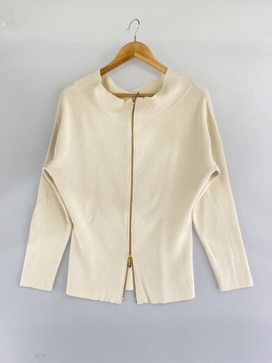 商品画像：25AW/フロントジップボートネックニット/コットン/CRM/25-080-240-7010-1-0// 1