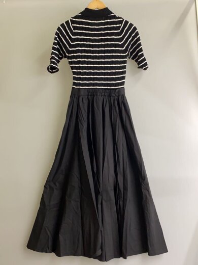 商品画像：ケーブルポロニットドッキングワンピース/2/コットン/BLK/ボーダー/1526131023-01// 2