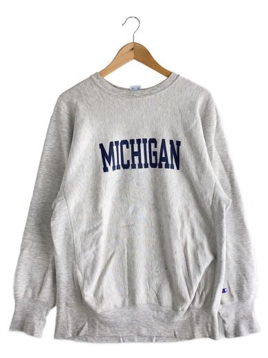 商品画像：90s/USA製/REVERSE WEAVE/MICHIGAN/染み込みプリント/XL/コットン/GRY// 1