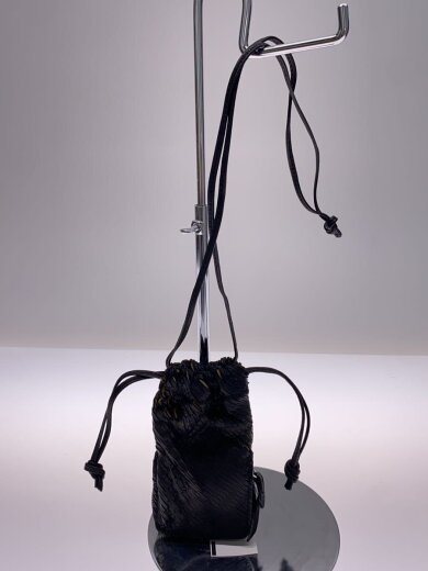 商品画像：DRAWSTRING NECK PURSE MESH/小物/レザー/BLK/メンズ 3