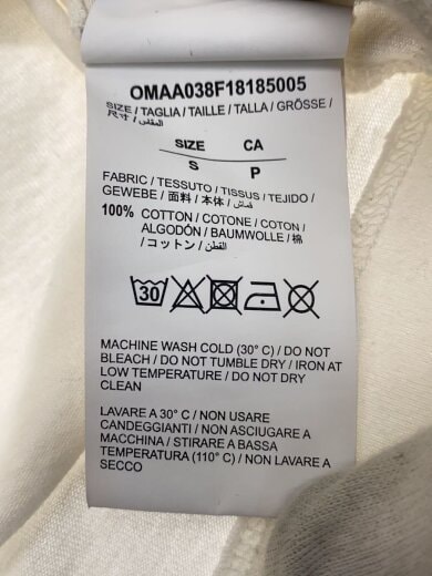 商品画像：Tシャツ/S/コットン/WHT/プリント/OMAA038F18185005 4