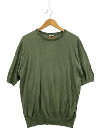 商品画像：半袖ニット/Tシャツ/3/コットン/KHK/無地/SEISW001// 1