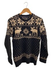 ノルディック柄/ニット・セーター(厚手)/M/ウール/BLK/0105863ABC