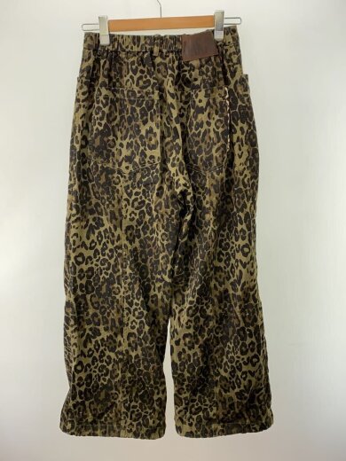 商品画像：AAKAM/Knee Pin-tuck Leopard Cotton Pants/1/コットン/カーキ/レオパード 2