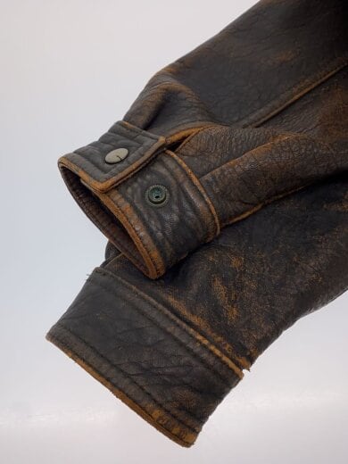 商品画像：THE GREAT ESCAPE/レザージャケット/羊革/ブラウン/状態考慮/ライナー欠品 5