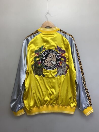 商品画像：スカジャン/L/ポリエステル/ブルー/総柄/131017 6