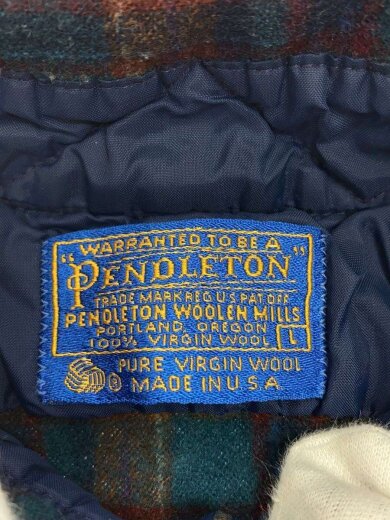 商品画像：70s/USA製/長袖シャツ/L/ウール/GRN/チェック 3