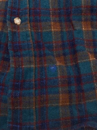 商品画像：70s/USA製/長袖シャツ/L/ウール/GRN/チェック 5