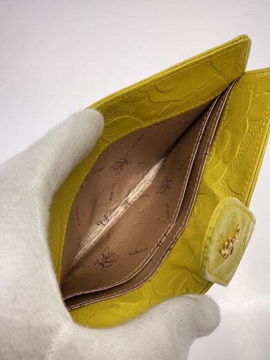 商品画像：牛革ローズプレスベロ付 束入/長財布/牛革/イエロー// 4