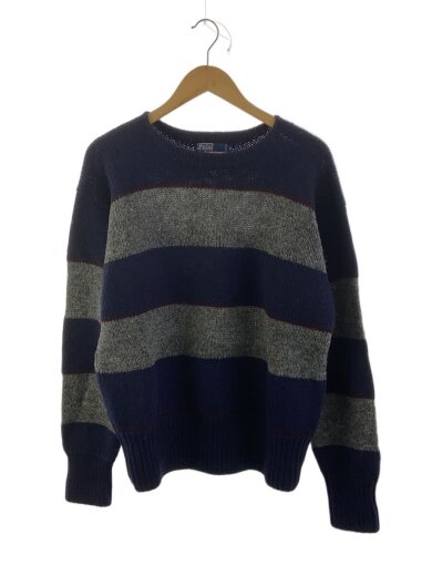 商品画像：ニット・セーター(厚手)/M/ウール/NVY/太ボーダー 1