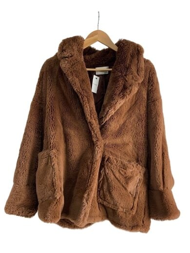 商品画像：コート/4/ポリエステル/ブラウン/G50-95504/オーバーサイズエコファーコート 1