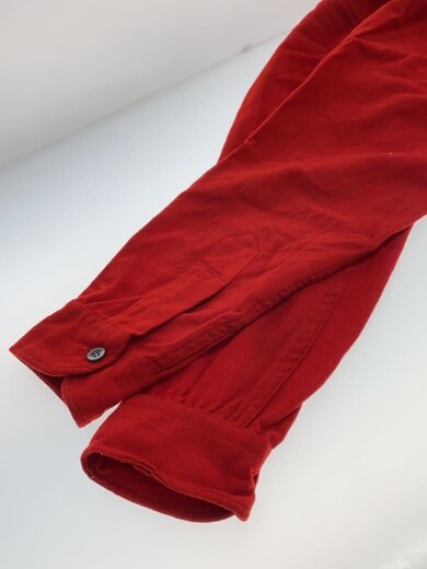 商品画像：長袖シャツ/M/ウール/レッド/無地/70s/開襟 4