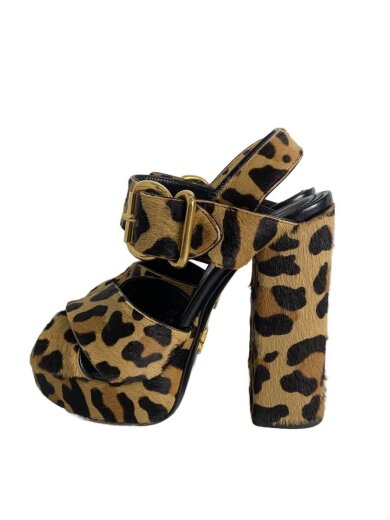 商品画像：サンダル/35/マルチカラー/ハラコ/ヒョウ柄 1