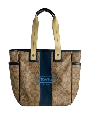 商品画像：トートバッグ/キャメル/総柄/F7007 1