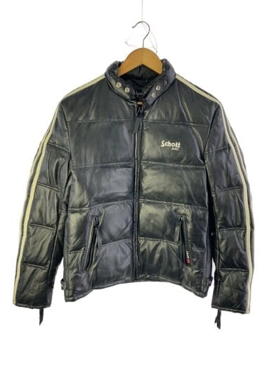 商品画像：ダウンジャケット/L/羊革/ブラック/3181026/モーターサイクルダウンジャケット/裾袖口傷 1