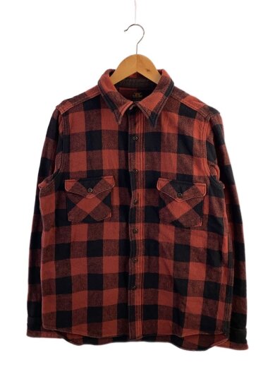 商品画像：長袖シャツ/XL/コットン/レッド/チェック/HV-23 1