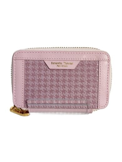 商品画像：キーケース/豚革/ピンク/千鳥格子/レディース 1