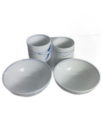 商品画像：和食器その他/4点セット/ブルー/睦揃/茶碗×2/湯呑×2 1