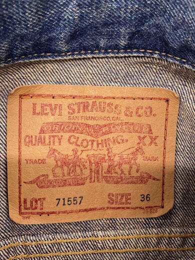 商品画像：Gジャン/36/デニム/71557-0214/90s/ボタン裏J30/日本製/3rd復刻 3