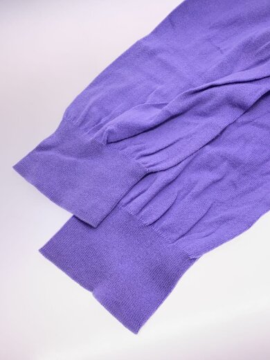 商品画像：ニット・セーター(薄手)/XL/コットン/パープル/無地 4
