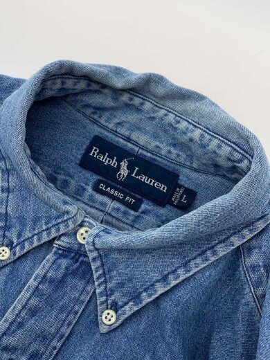 画像：RALPH LAUREN長袖シャツ/L/コットン/インディゴ/CLASSIC FIT6