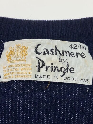 商品画像：ニット・セーター(薄手)/42/カシミア/ネイビー/英国製/カシミア100 3