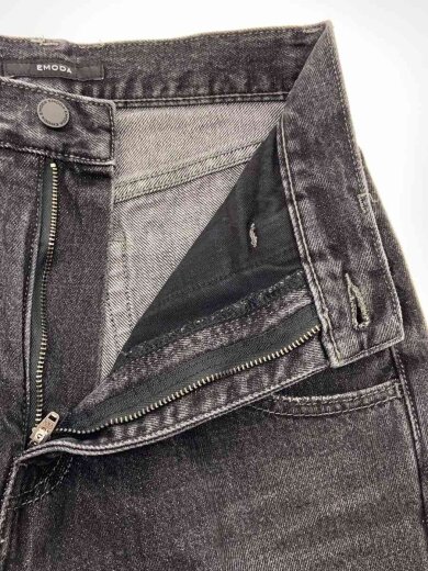 商品画像：ボトム/S/デニム/ブラック/042442480201-01/ルーズワイドハイウエストジーンズ 3