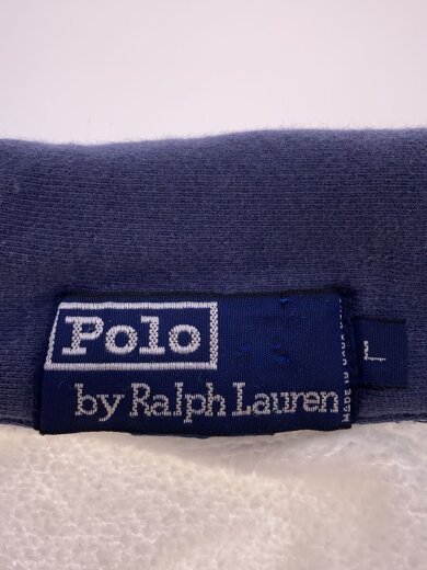 商品画像：スウェット/L/コットン/ホワイト/2トーン/ハーフジップ/背面汚れ有/袖口汚れ有 3